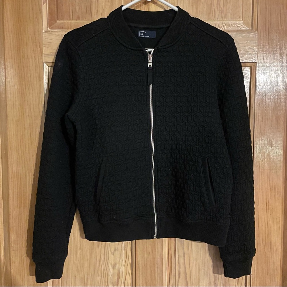 GAP True Black Medium Jacquard Bomber Jacket
